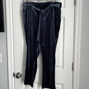 Jules & Leopold Velour Navy Blue Pants